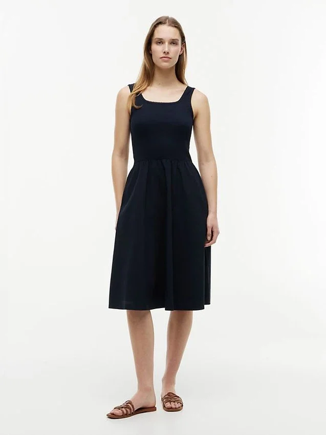 Mixed-Media Midi Tank Dress Mixed-Media Midi Tank Dress