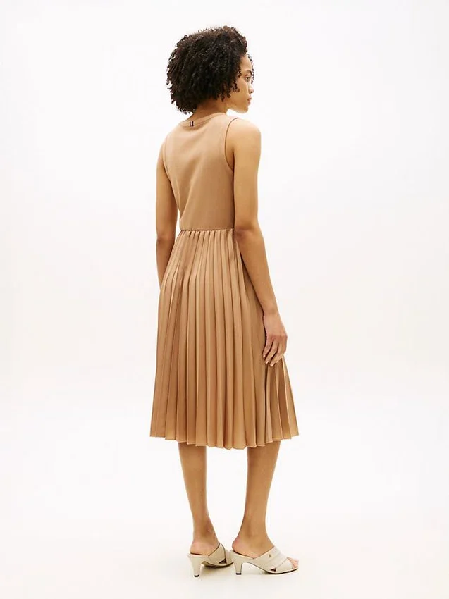 Mixed-Media Pleated Tank Dress Mixed-Media Pleated Tank Dress