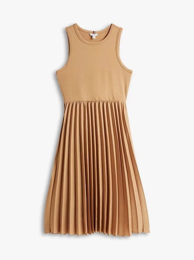 Mixed-Media Pleated Tank Dress Mixed-Media Pleated Tank Dress