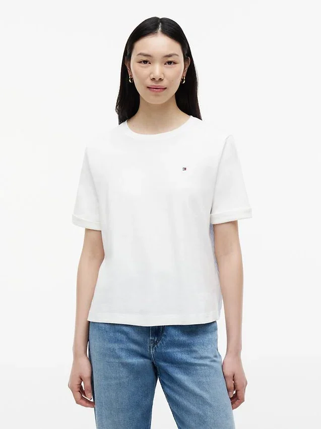 Mixed-Media Tie-Back T-Shirt Mixed-Media Tie-Back T-Shirt