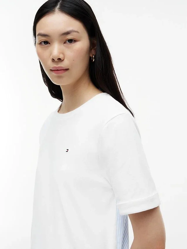 Mixed-Media Tie-Back T-Shirt Mixed-Media Tie-Back T-Shirt