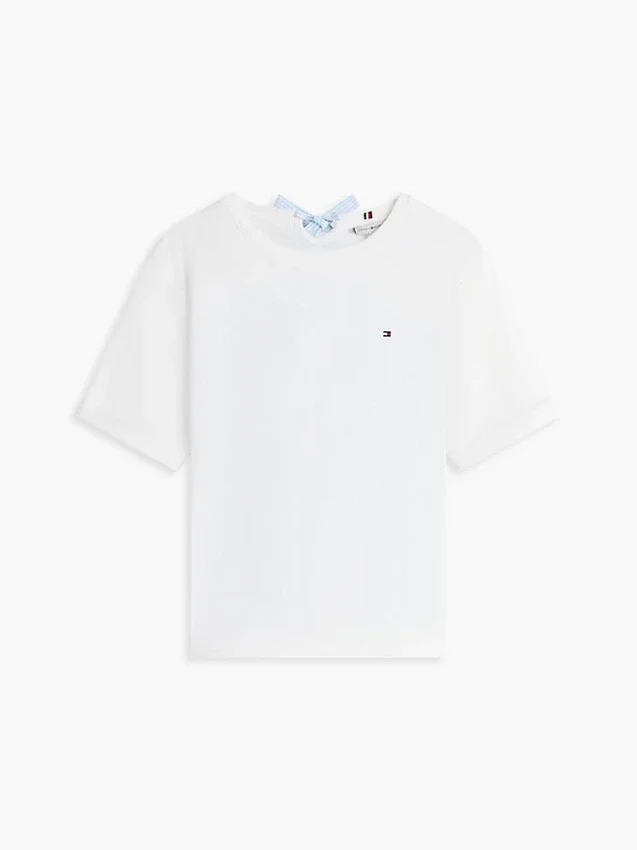 Mixed-Media Tie-Back T-Shirt Mixed-Media Tie-Back T-Shirt