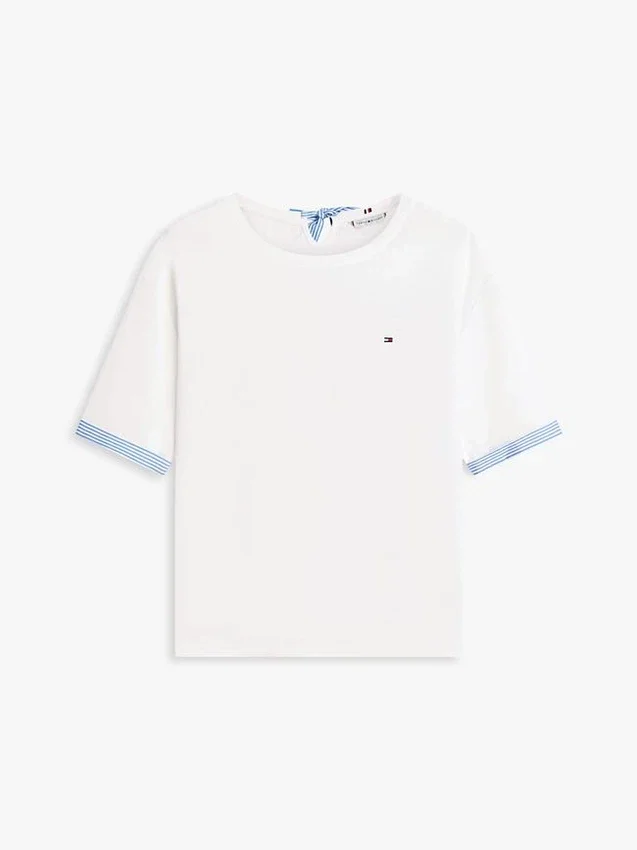 Mixed-Media Tie-Back T-Shirt Mixed-Media Tie-Back T-Shirt
