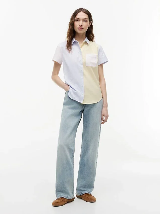 Mixed-Stripe Stretch Oxford Shirt Mixed-Stripe Stretch Oxford Shirt