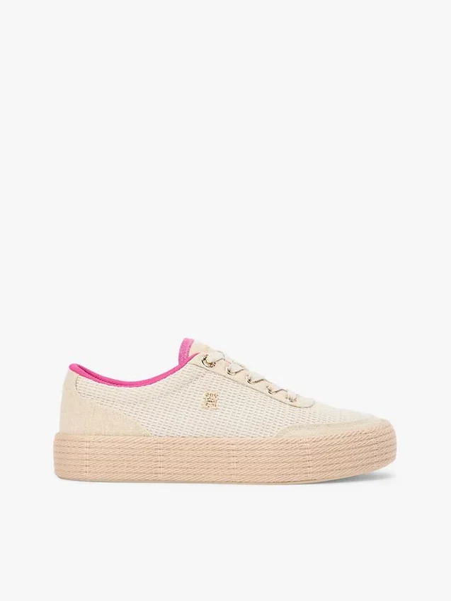 Mixed-Texture Canvas Platform Sneaker Mixed-Texture Canvas Platform Sneaker