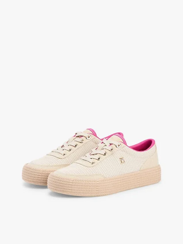 Mixed-Texture Canvas Platform Sneaker Mixed-Texture Canvas Platform Sneaker