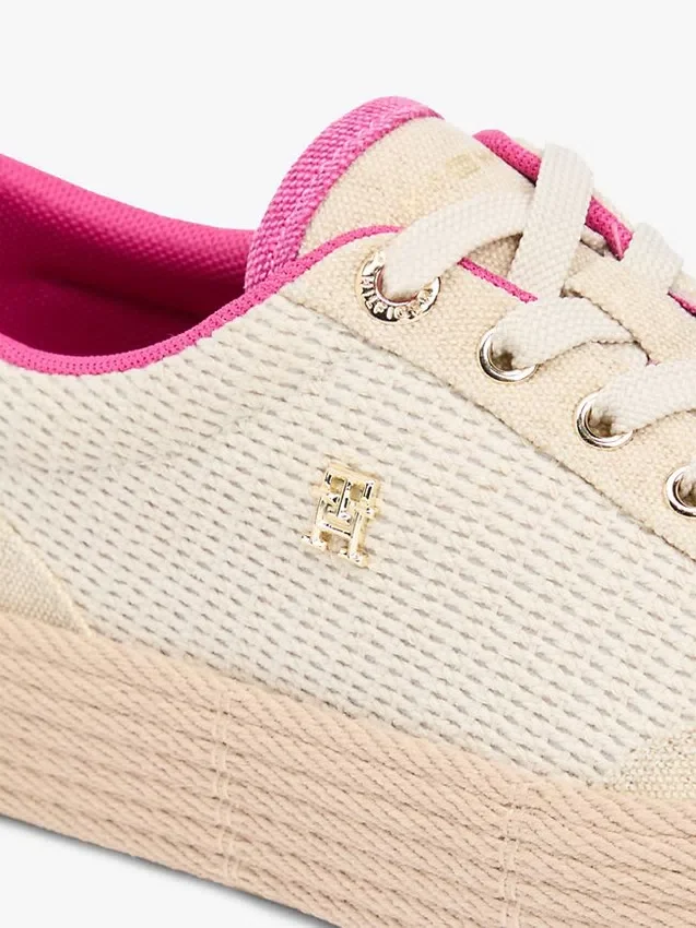 Mixed-Texture Canvas Platform Sneaker Mixed-Texture Canvas Platform Sneaker