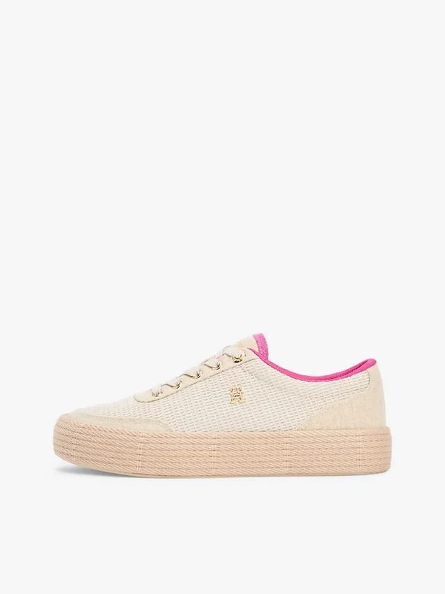Mixed-Texture Canvas Platform Sneaker Mixed-Texture Canvas Platform Sneaker