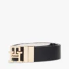 Monogram Buckle Reversible Leather Belt Monogram Buckle Reversible Leather Belt