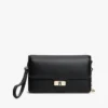 Monogram Clasp Pebbled Flap Clutch Monogram Clasp Pebbled Flap Clutch