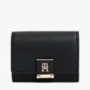 Monogram Clasp Pebbled Trifold Wallet