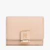 Monogram Clasp Pebbled Trifold Wallet