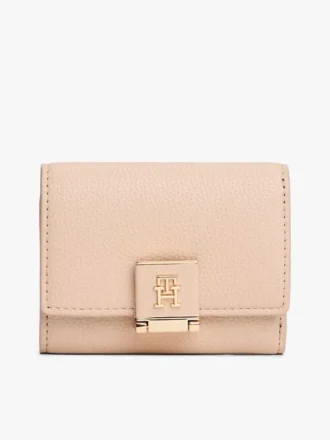 Monogram Clasp Pebbled Trifold Wallet Monogram Clasp Pebbled Trifold Wallet