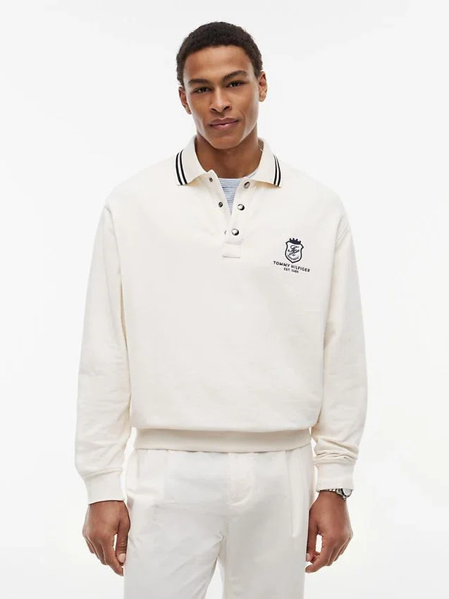 Monogram Crest Rugby Polo Sweatshirt Monogram Crest Rugby Polo Sweatshirt