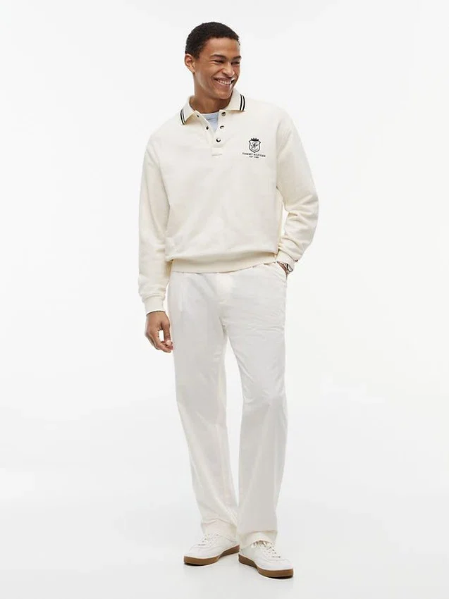 Monogram Crest Rugby Polo Sweatshirt Monogram Crest Rugby Polo Sweatshirt