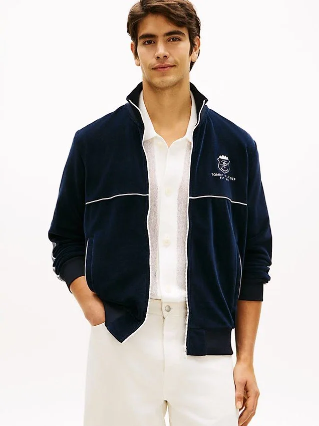 Monogram Crest Velour Track Jacket Monogram Crest Velour Track Jacket