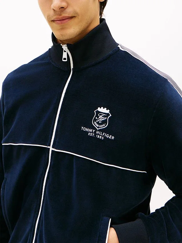 Monogram Crest Velour Track Jacket Monogram Crest Velour Track Jacket