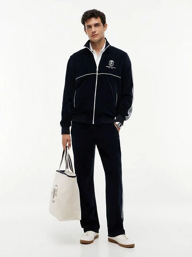 Monogram Crest Velour Track Pant Monogram Crest Velour Track Pant