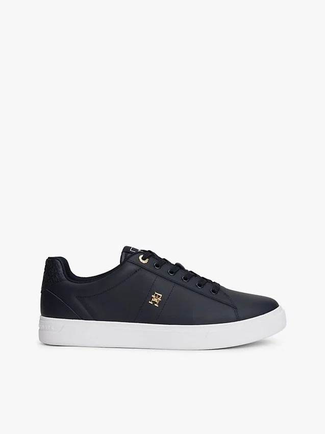 Monogram Heel Leather Court Sneaker Monogram Heel Leather Court Sneaker