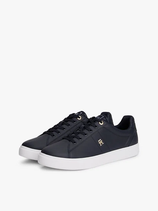 Monogram Heel Leather Court Sneaker Monogram Heel Leather Court Sneaker
