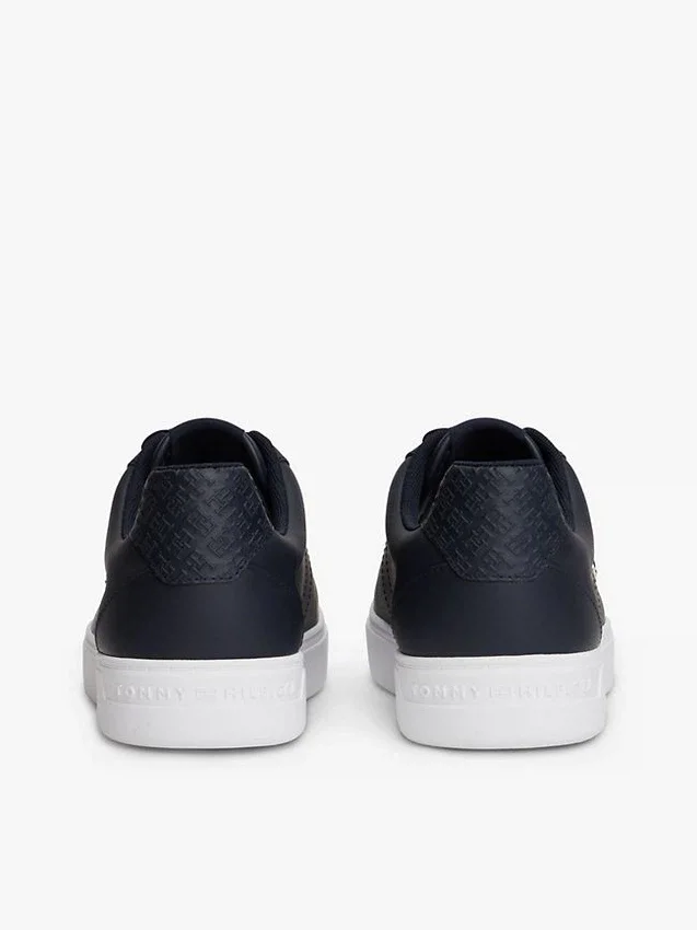 Monogram Heel Leather Court Sneaker Monogram Heel Leather Court Sneaker