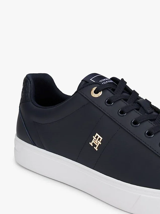 Monogram Heel Leather Court Sneaker Monogram Heel Leather Court Sneaker