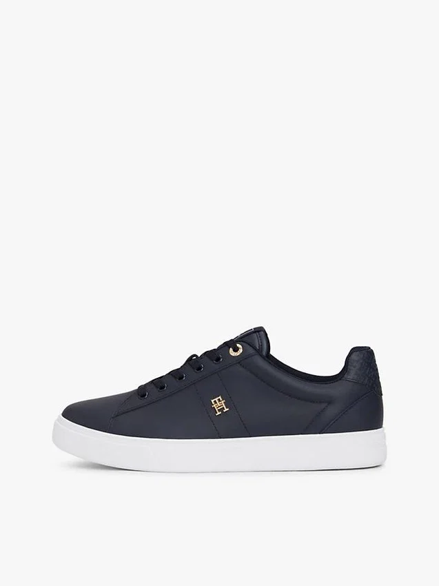 Monogram Heel Leather Court Sneaker Monogram Heel Leather Court Sneaker