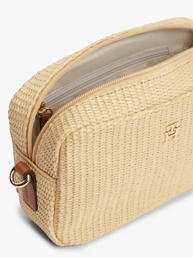 Monogram Logo Raffia Crossbody Bag Monogram Logo Raffia Crossbody Bag