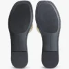 Monogram Strap Metallic Leather Sandal