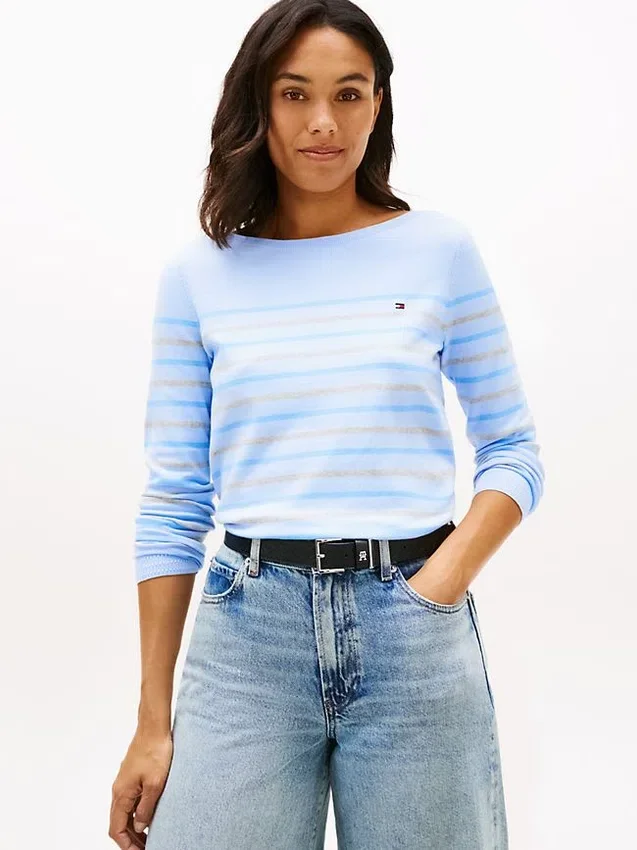 Multi-Stripe Boatneck Sweater Multi-Stripe Boatneck Sweater