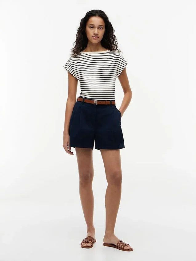 Nautical Gold-Button Boatneck T-Shirt Nautical Gold-Button Boatneck T-Shirt