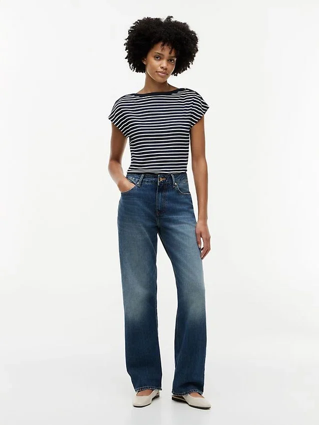 Nautical Gold-Button Boatneck T-Shirt Nautical Gold-Button Boatneck T-Shirt