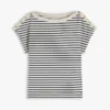 Nautical Gold-Button Boatneck T-Shirt Nautical Gold-Button Boatneck T-Shirt