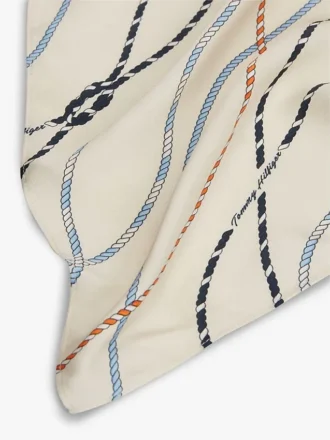 Nautical Rope Print Silk Scarf Nautical Rope Print Silk Scarf
