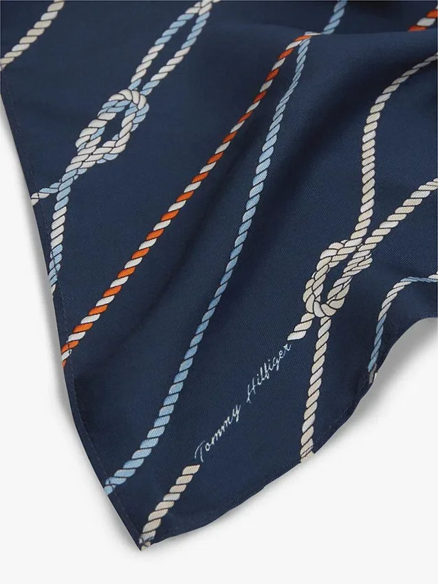 Nautical Rope Print Silk Scarf Nautical Rope Print Silk Scarf