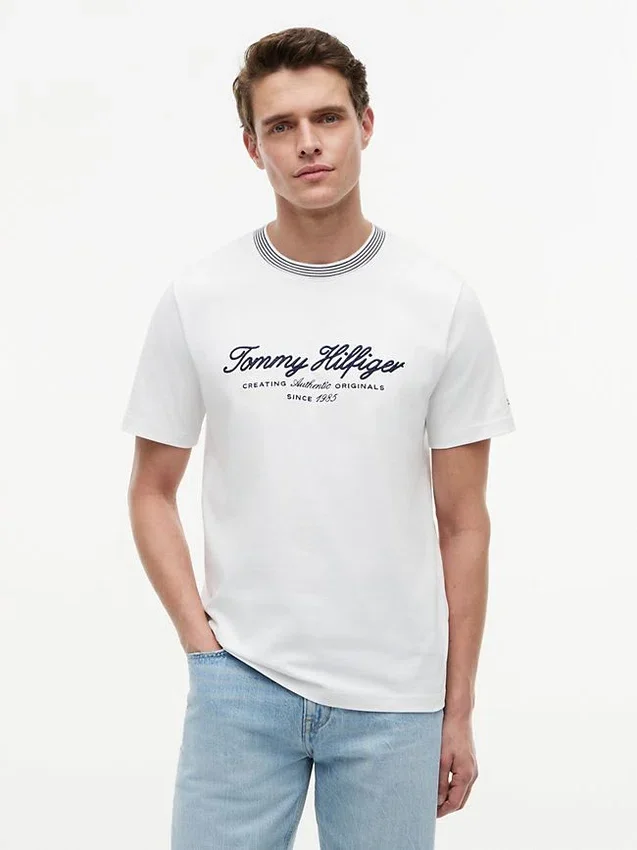 Nautical Script Logo Striped T-Shirt Nautical Script Logo Striped T-Shirt