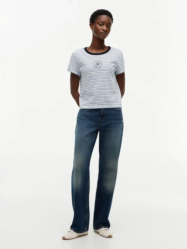 Nautical Script Monogram Striped T-Shirt Nautical Script Monogram Striped T-Shirt