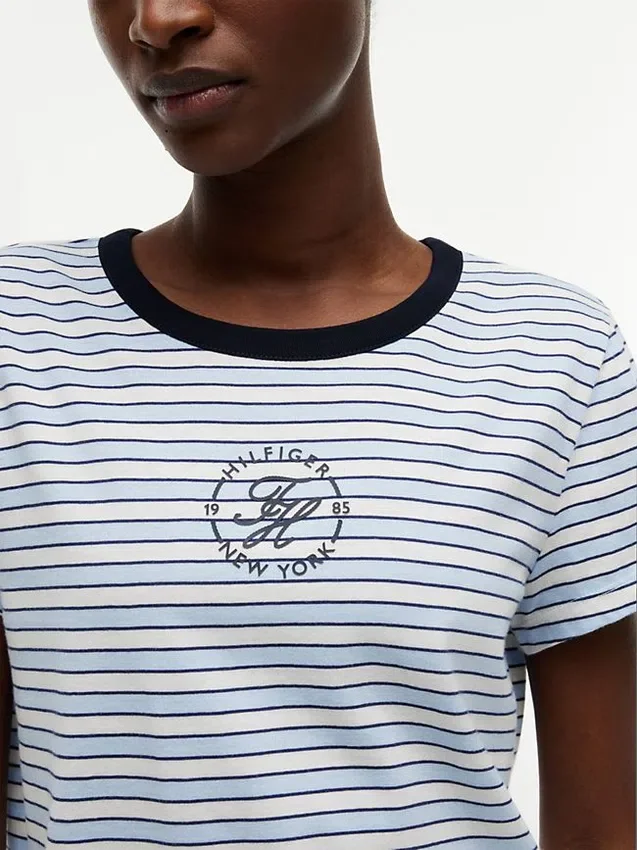 Nautical Script Monogram Striped T-Shirt Nautical Script Monogram Striped T-Shirt