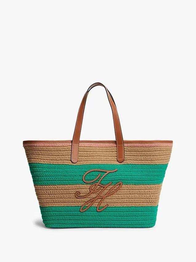 Nautical Striped Crochet Tote Bag Nautical Striped Crochet Tote Bag