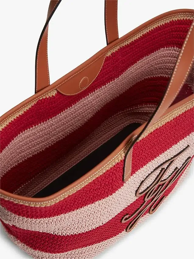 Nautical Striped Crochet Tote Bag Nautical Striped Crochet Tote Bag