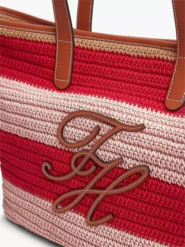 Nautical Striped Crochet Tote Bag Nautical Striped Crochet Tote Bag