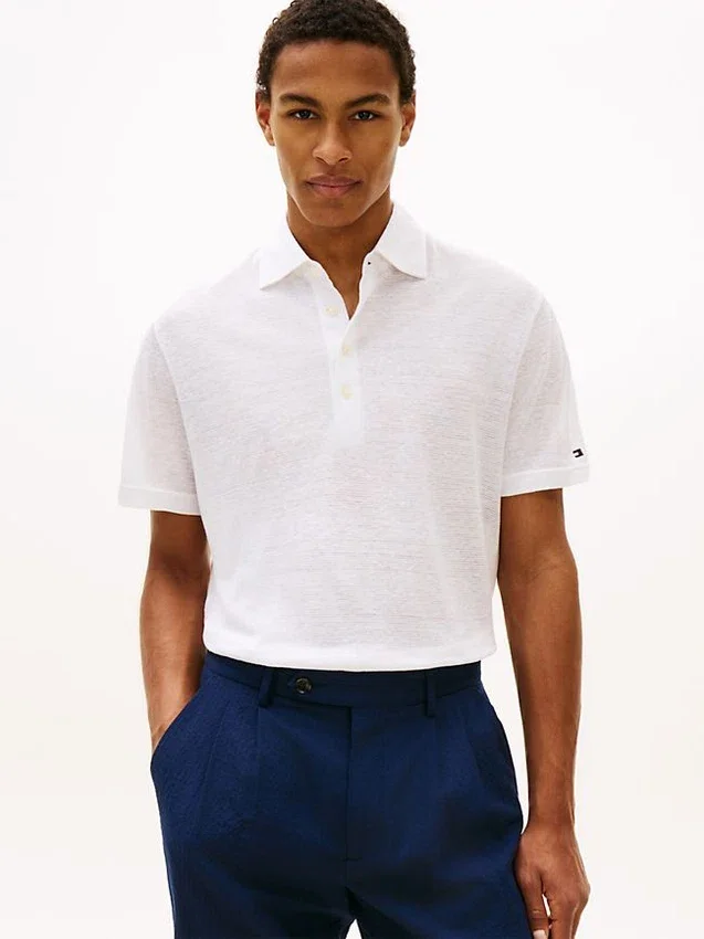 New York Label Cotton-Linen Blend Polo New York Label Cotton-Linen Blend Polo