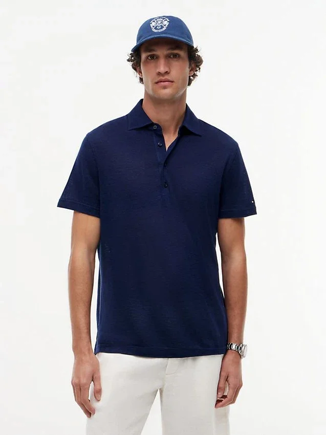 New York Label Cotton-Linen Blend Polo New York Label Cotton-Linen Blend Polo