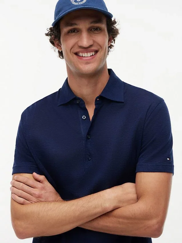 New York Label Cotton-Linen Blend Polo New York Label Cotton-Linen Blend Polo