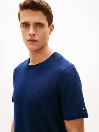 New York Label Cotton-Linen T-Shirt