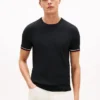 New York Label Knit Tipped T-Shirt New York Label Knit Tipped T-Shirt