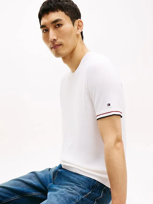 New York Label Knit Tipped T-Shirt New York Label Knit Tipped T-Shirt