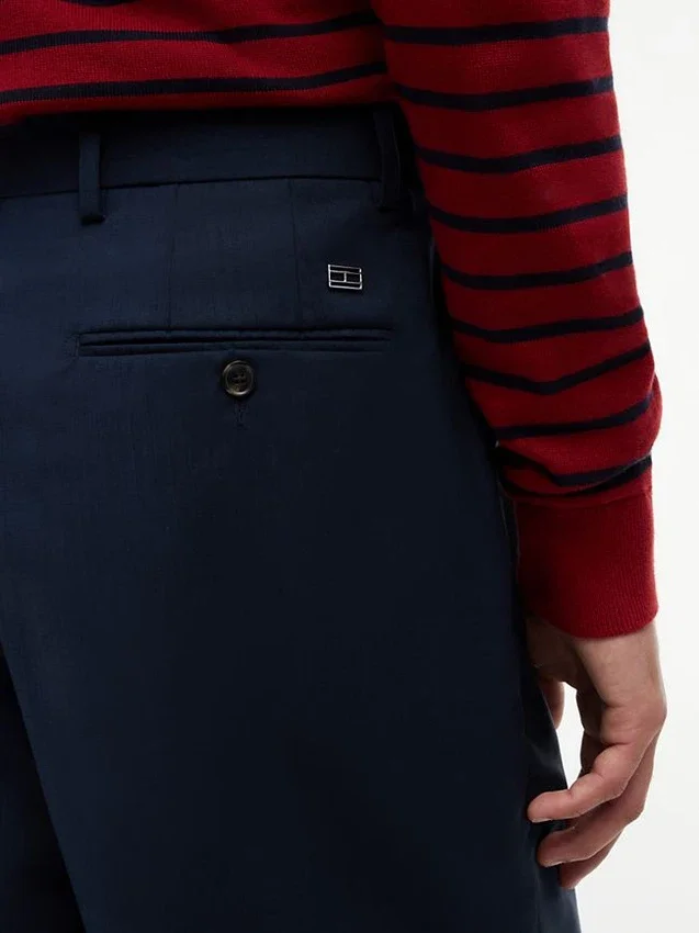 New York Label Pleated Wool Chino Short New York Label Pleated Wool Chino Short