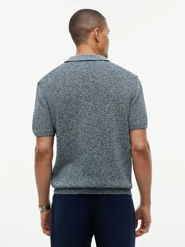 New York Label Relaxed Heathered Polo New York Label Relaxed Heathered Polo