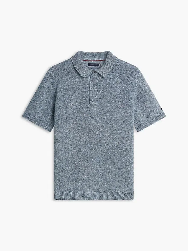 New York Label Relaxed Heathered Polo New York Label Relaxed Heathered Polo